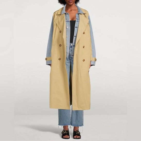 SOLD OUT NEW 🎊🎊 NWT $1395 Citizens of Humanity Spliced Denim Trench Coat M/L - Picture 1 of 8